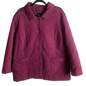 Darling Horse Collection Plus Size 2X Pink Quilted Chore Jacket Collared